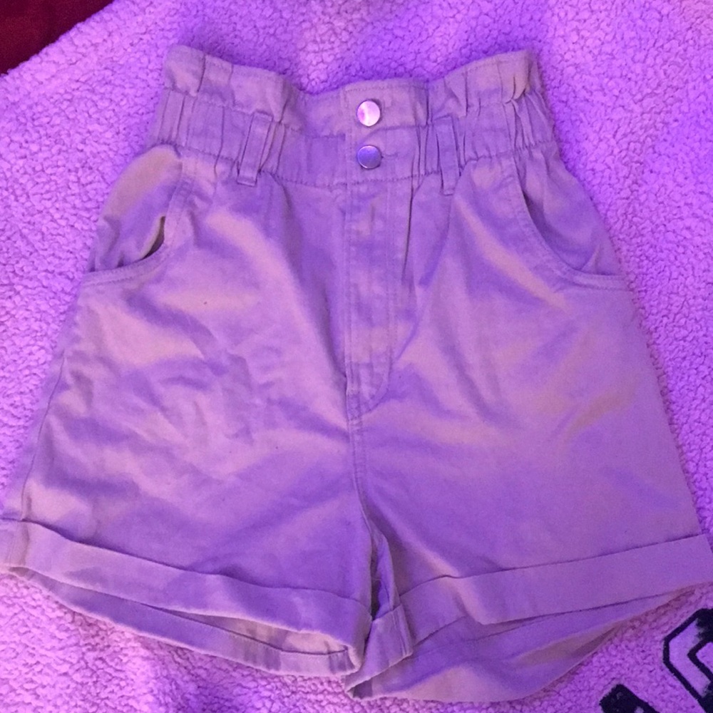 Womens High Waisted Khaki Shorts